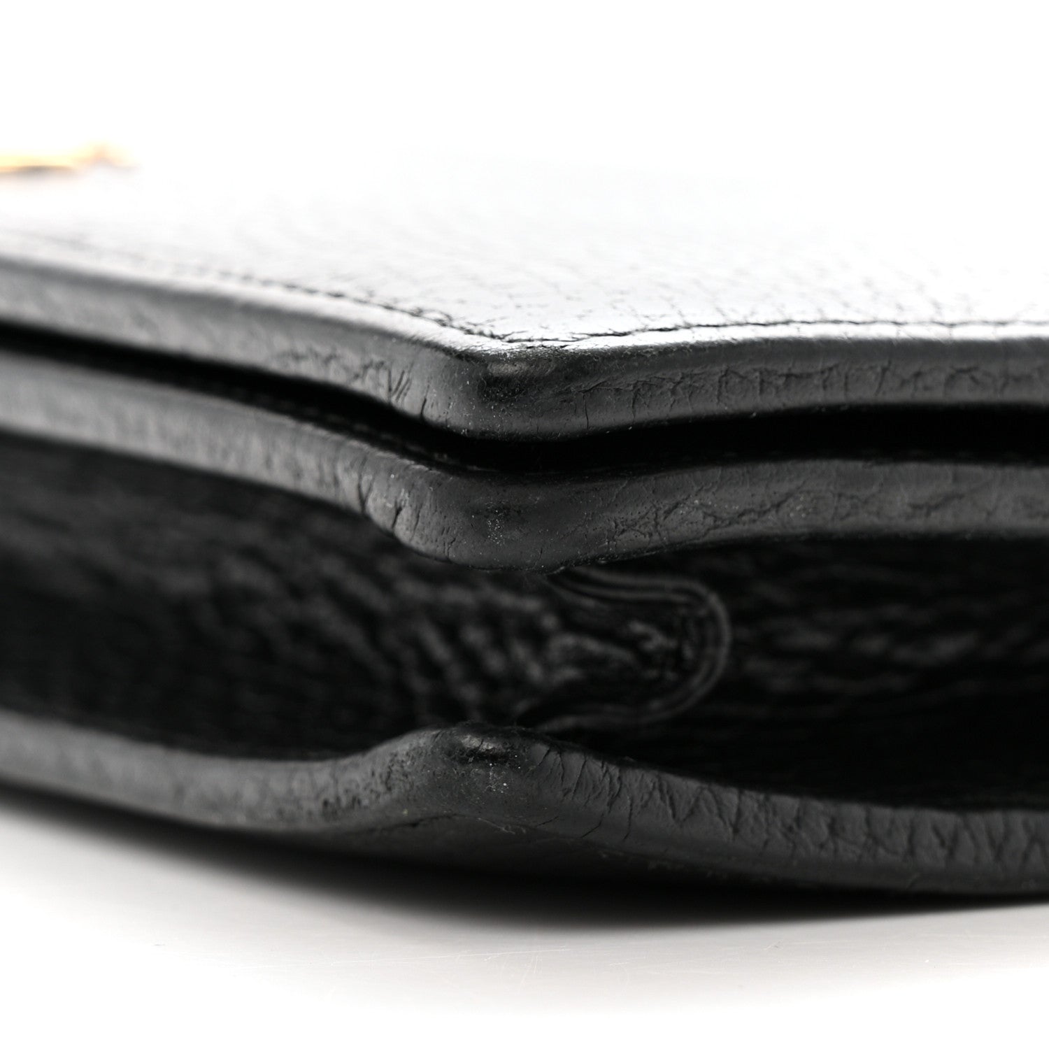 Gucci Calfskin Mini GG Marmont Chain Wallet Black 10 of 16