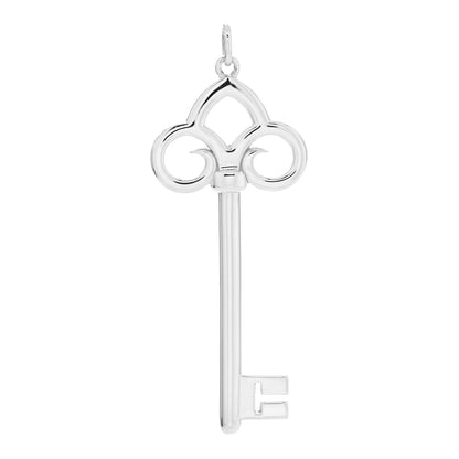 Tiffany Sterling Silver Fleur De Lis Key Pendant 1 of 4