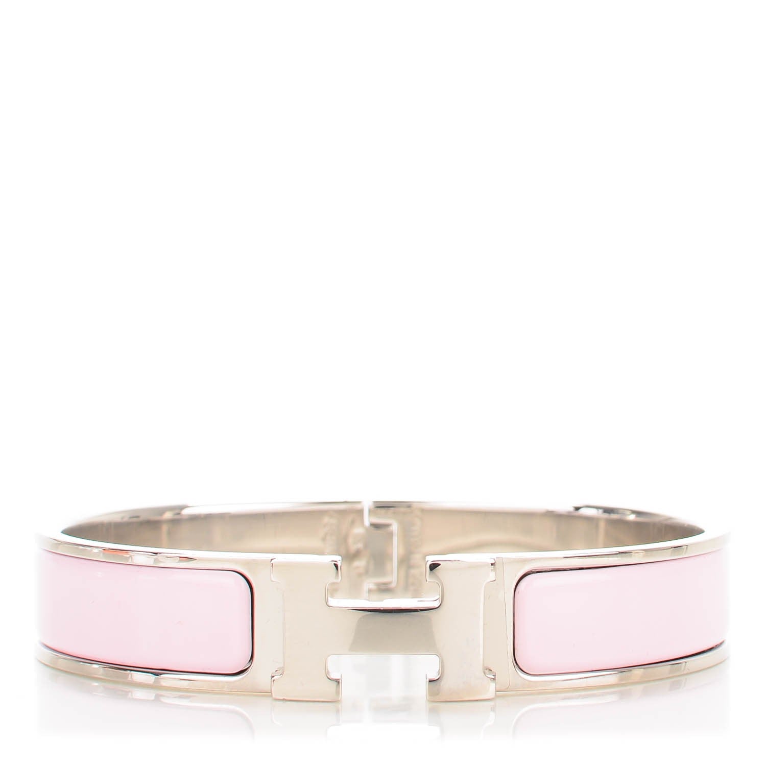 Hermes Enamel Narrow Clic Clac H Bracelet GM Rose Poudre 1 of 6