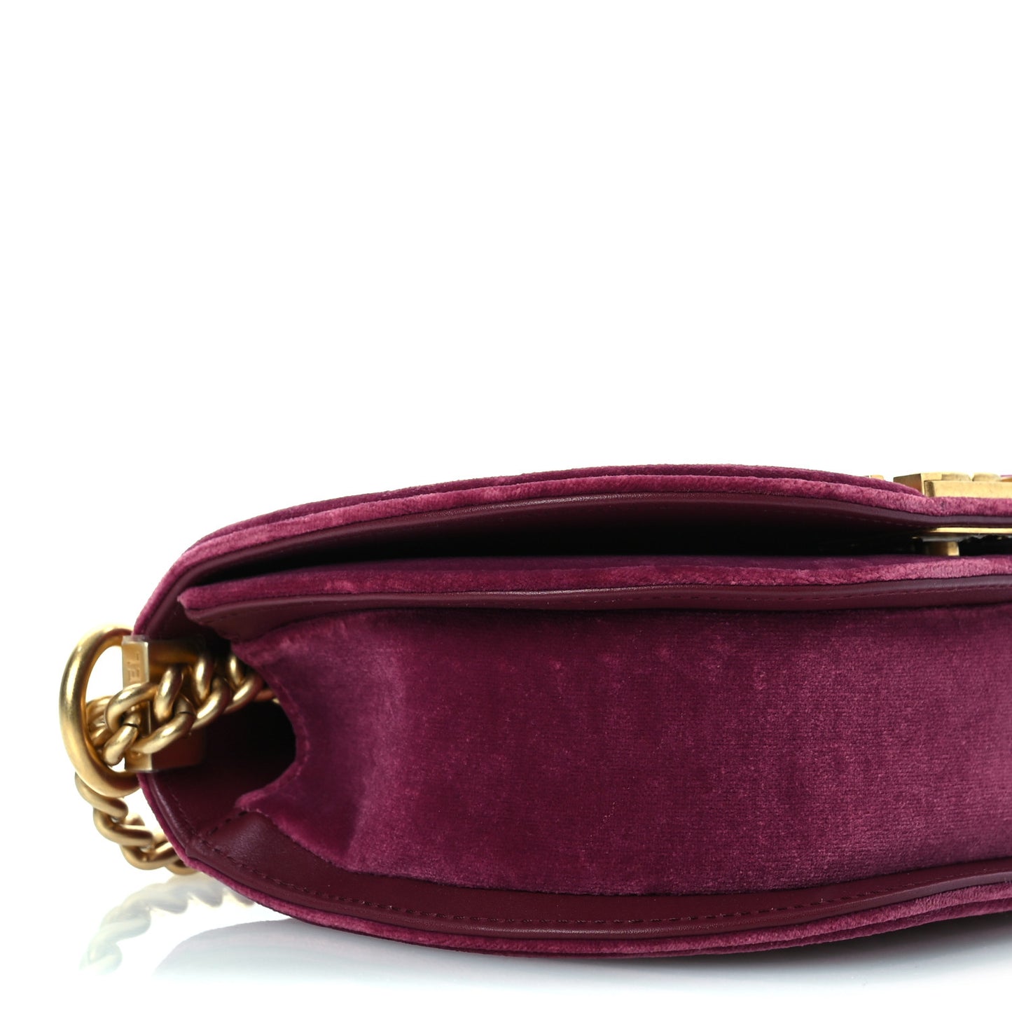 Velvet Quilted Small Boy Messenger Bag Bordeaux