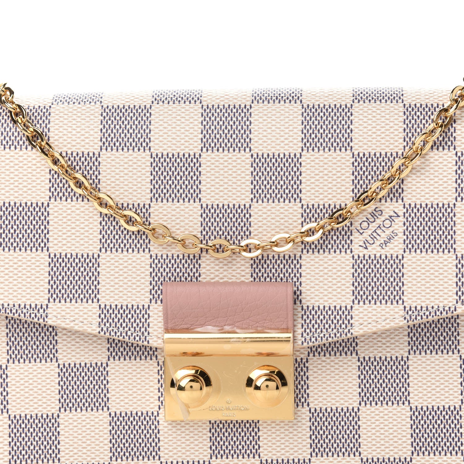 Louis Vuitton Damier Azur Croisette Chain Wallet Rose Ballerine 10 of 10