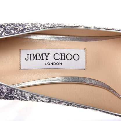 Jimmy Choo Glitter Pointy Toe Romy 85 Pumps 38.5 Ballet Pink Silver Anthracite 8 of 10