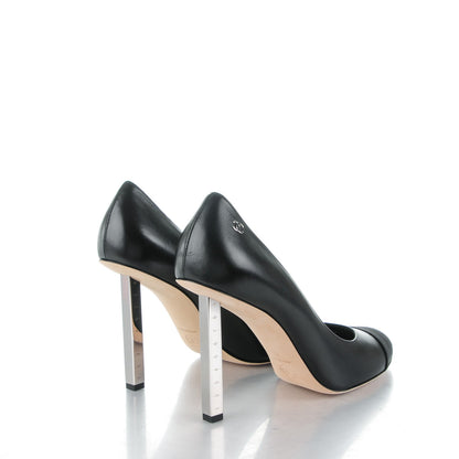 Chanel Lambskin Satin Cap Toe Pumps 41 Black 4 of 7