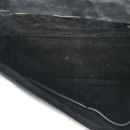 Valentino Garavani Grained Calfskin Large Roman Stud Shoulder Bag Black 5 of 8