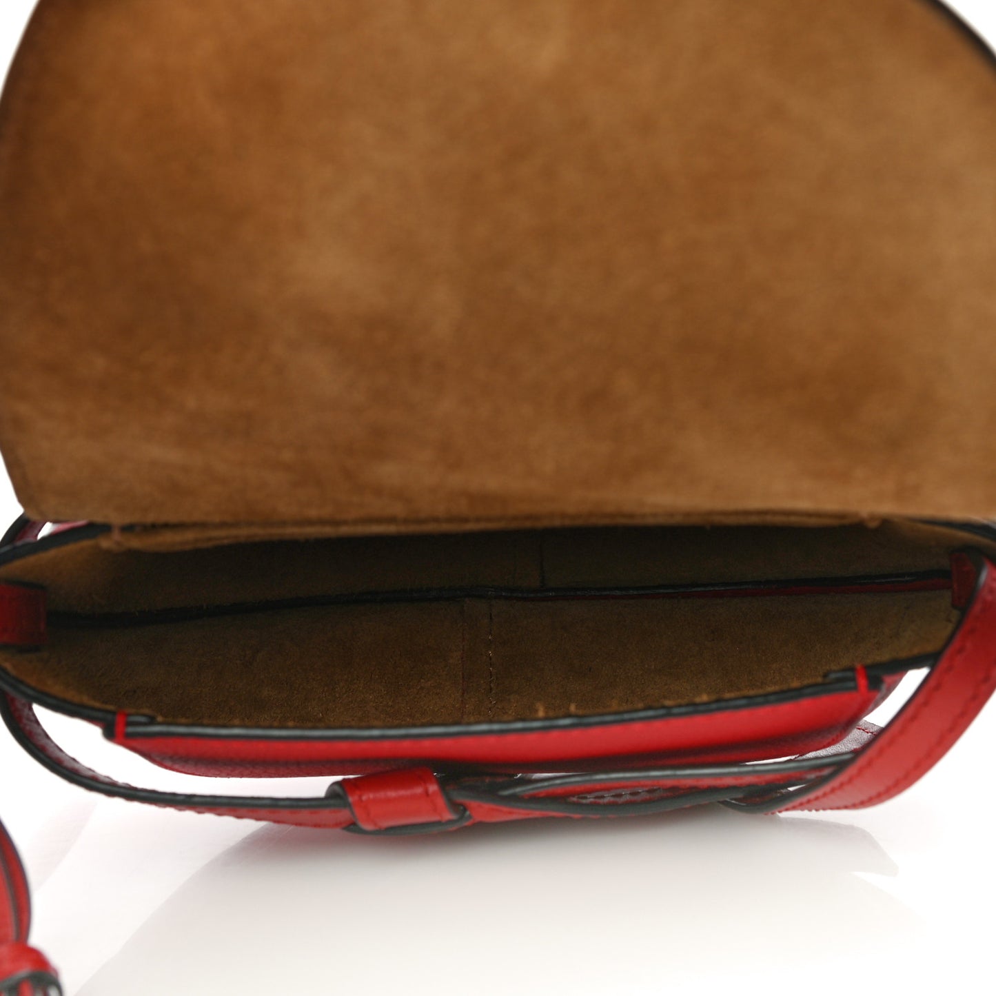 Grained Calfskin Mini Gate Crossbody Bag Scarlet Burnt Red