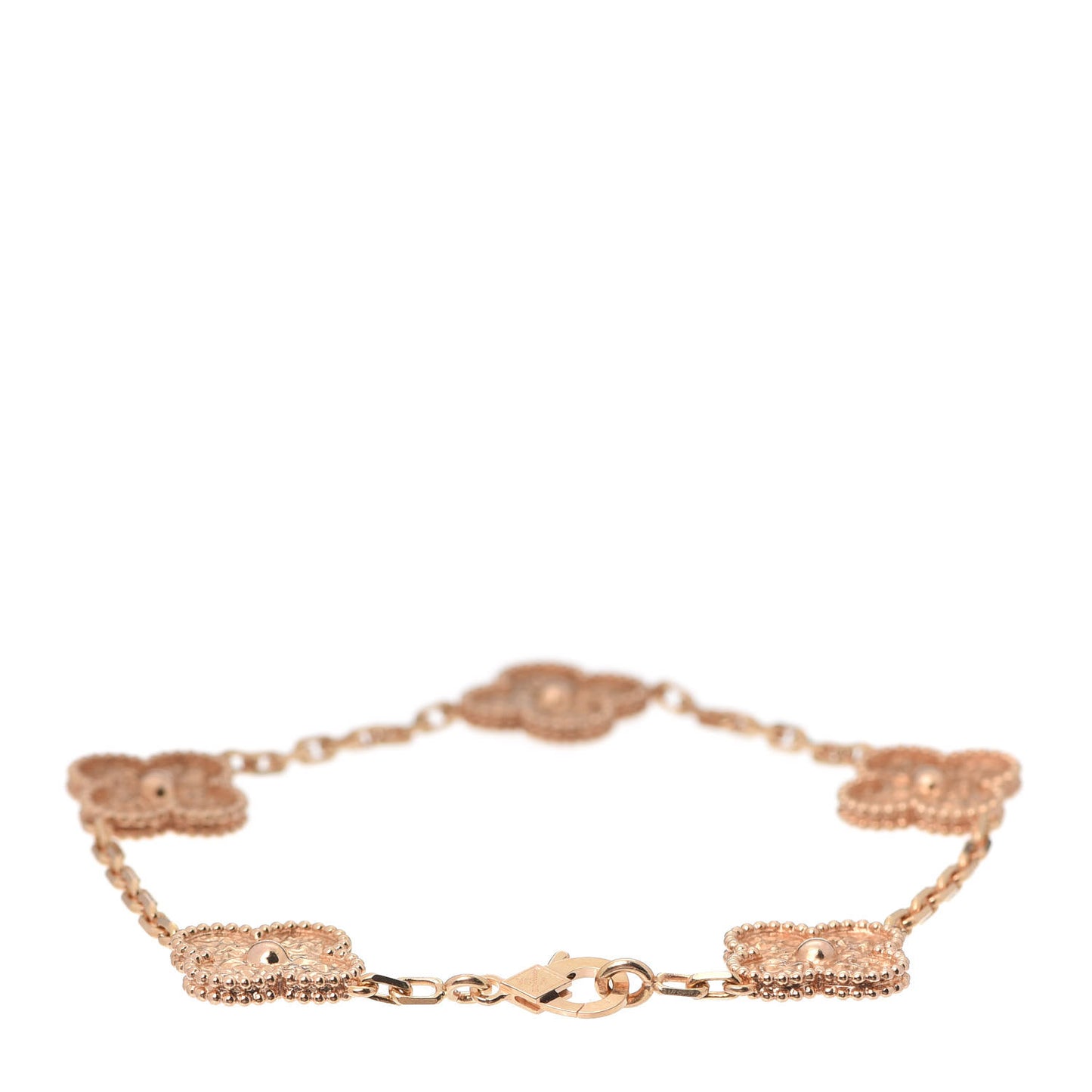18K Rose Gold 5 Motifs Vintage Alhambra Bracelet