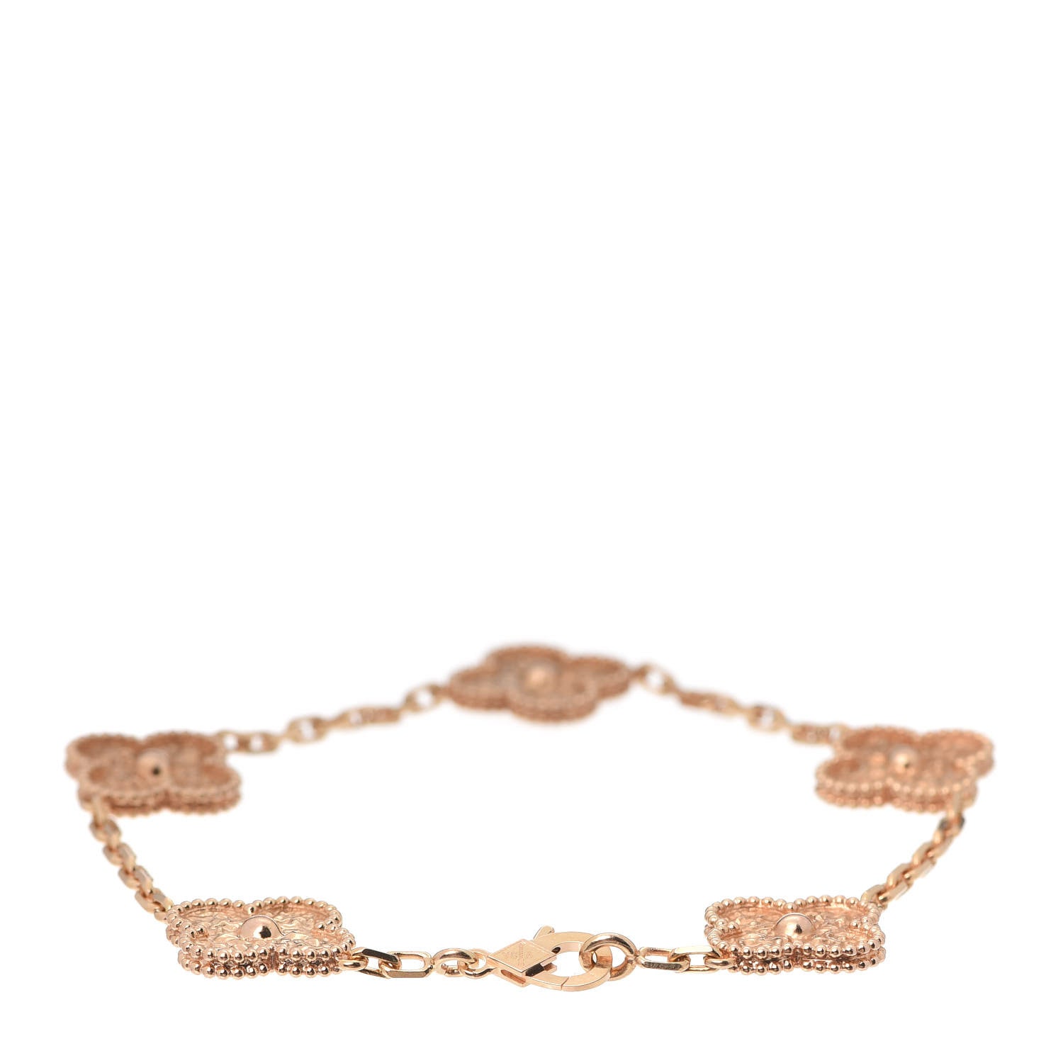 Van Cleef & Arpels 18K Rose Gold 5 Motifs Vintage Alhambra Bracelet 3 of 7