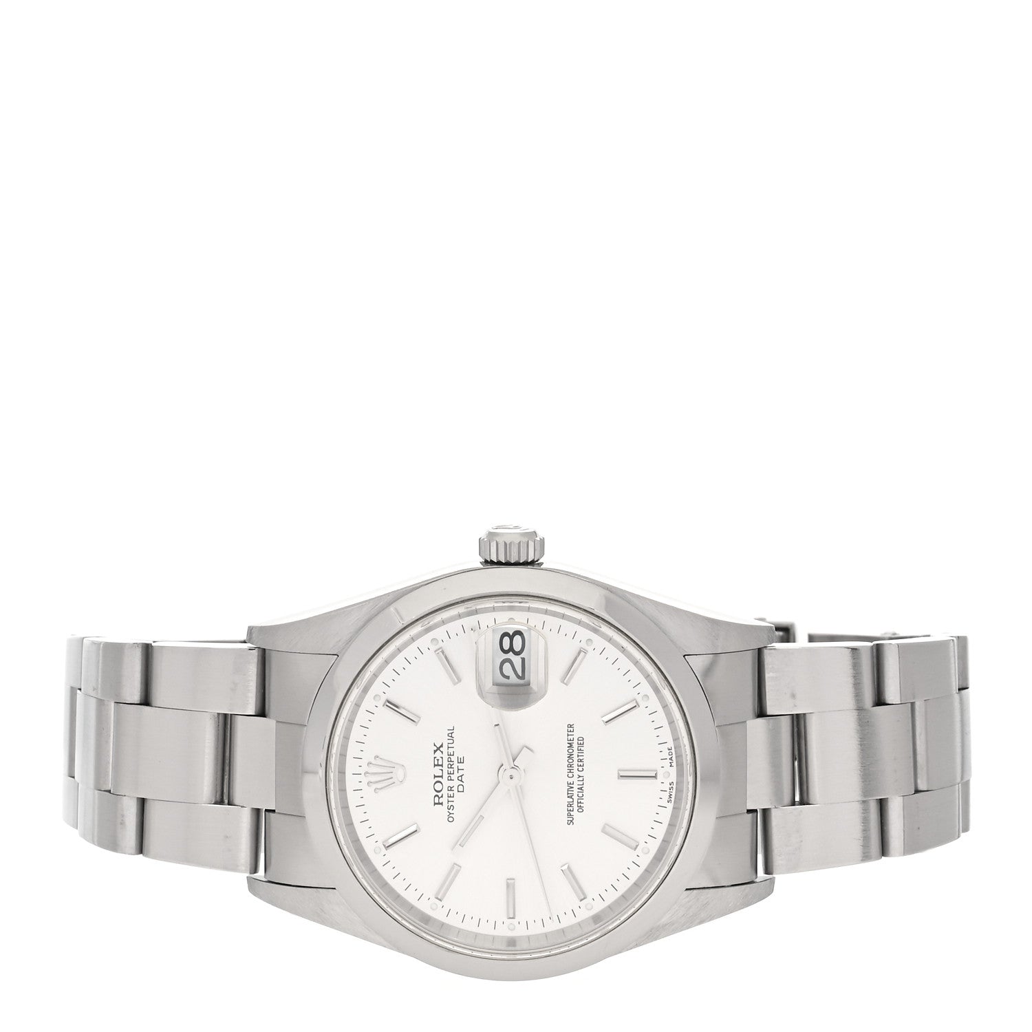 Rolex Stainless Steel 34mm Oyster Perpertual Date Watch Silver 15200 2 of 4