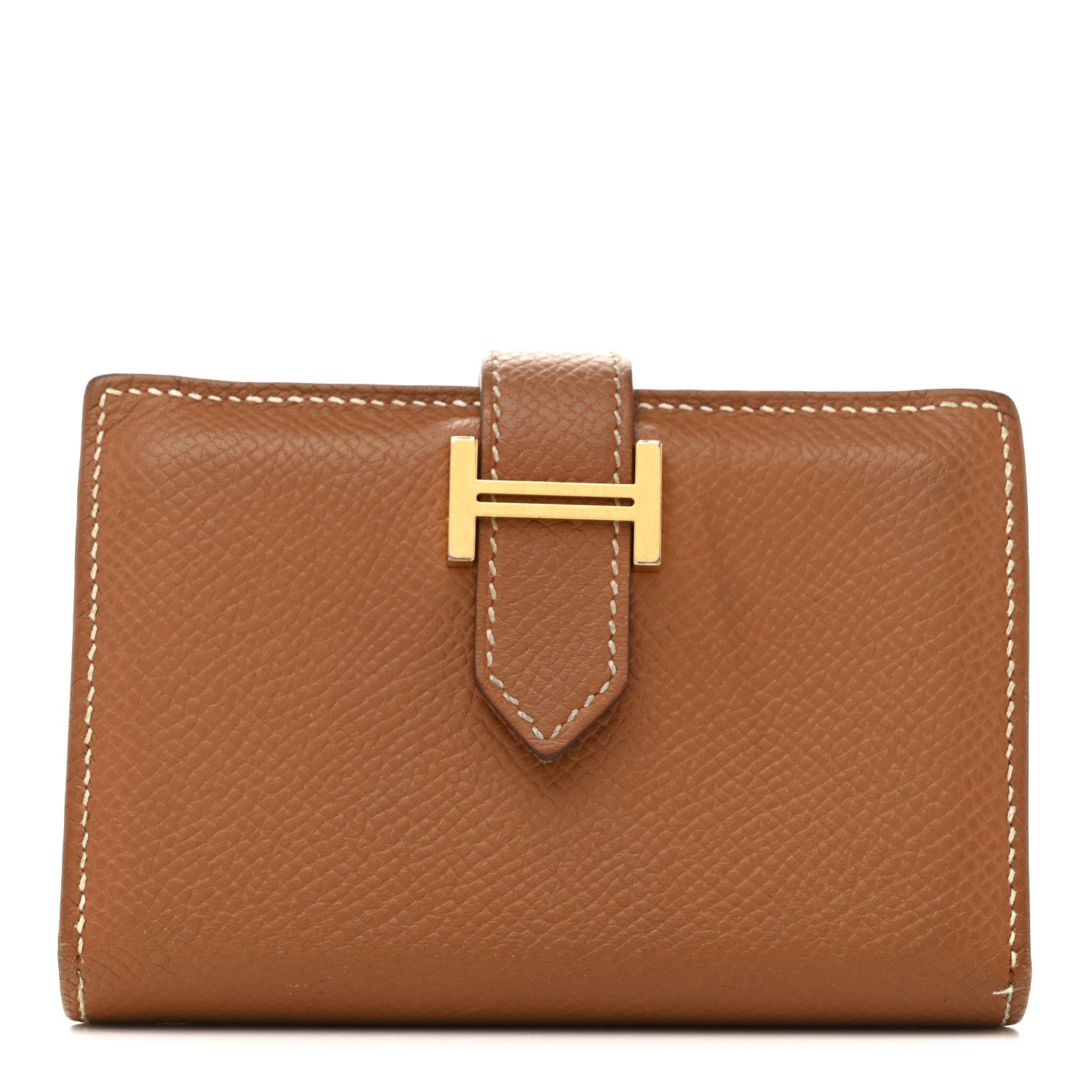 Hermes Epsom Bearn Card Holder Wallet Gold 1 of 11