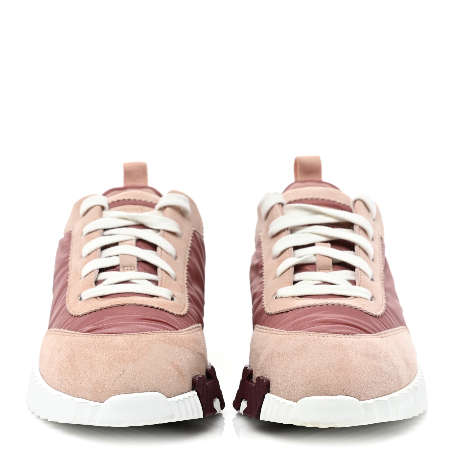 Hermes Parachute Fabric Suede Goatskin Bouncing Sneakers 37 Rose Rose Opaline 2 of 10