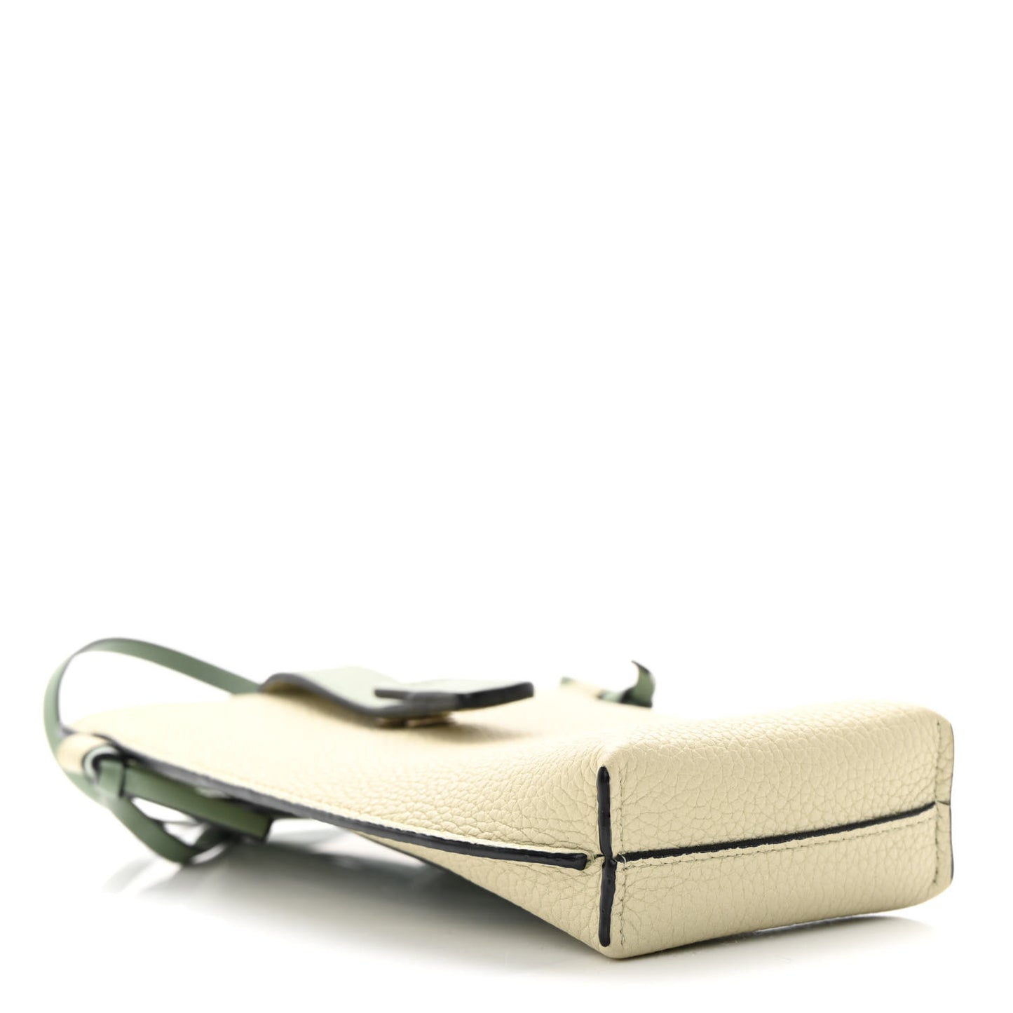 Grained Calfskin Gate Pocket Pouch Green