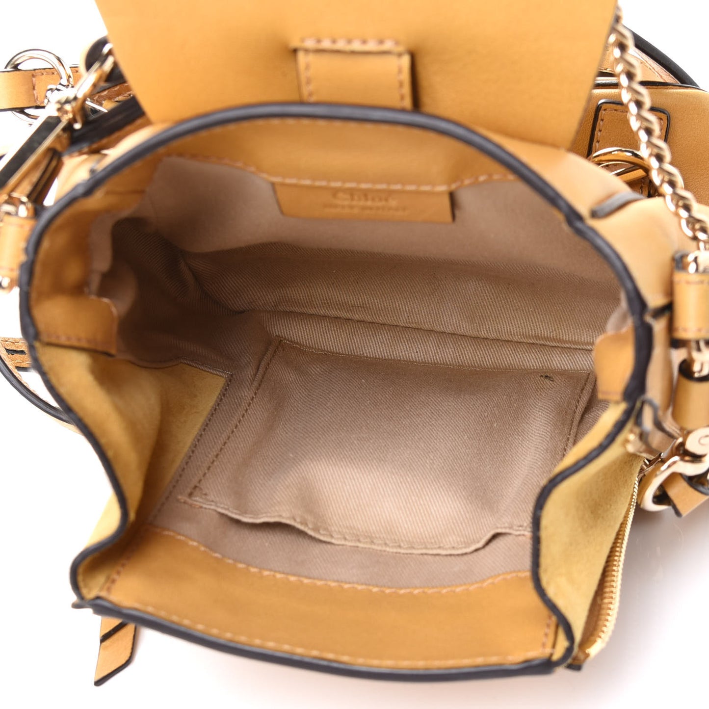 Suede Calfskin Mini Faye Backpack Dusty Yellow