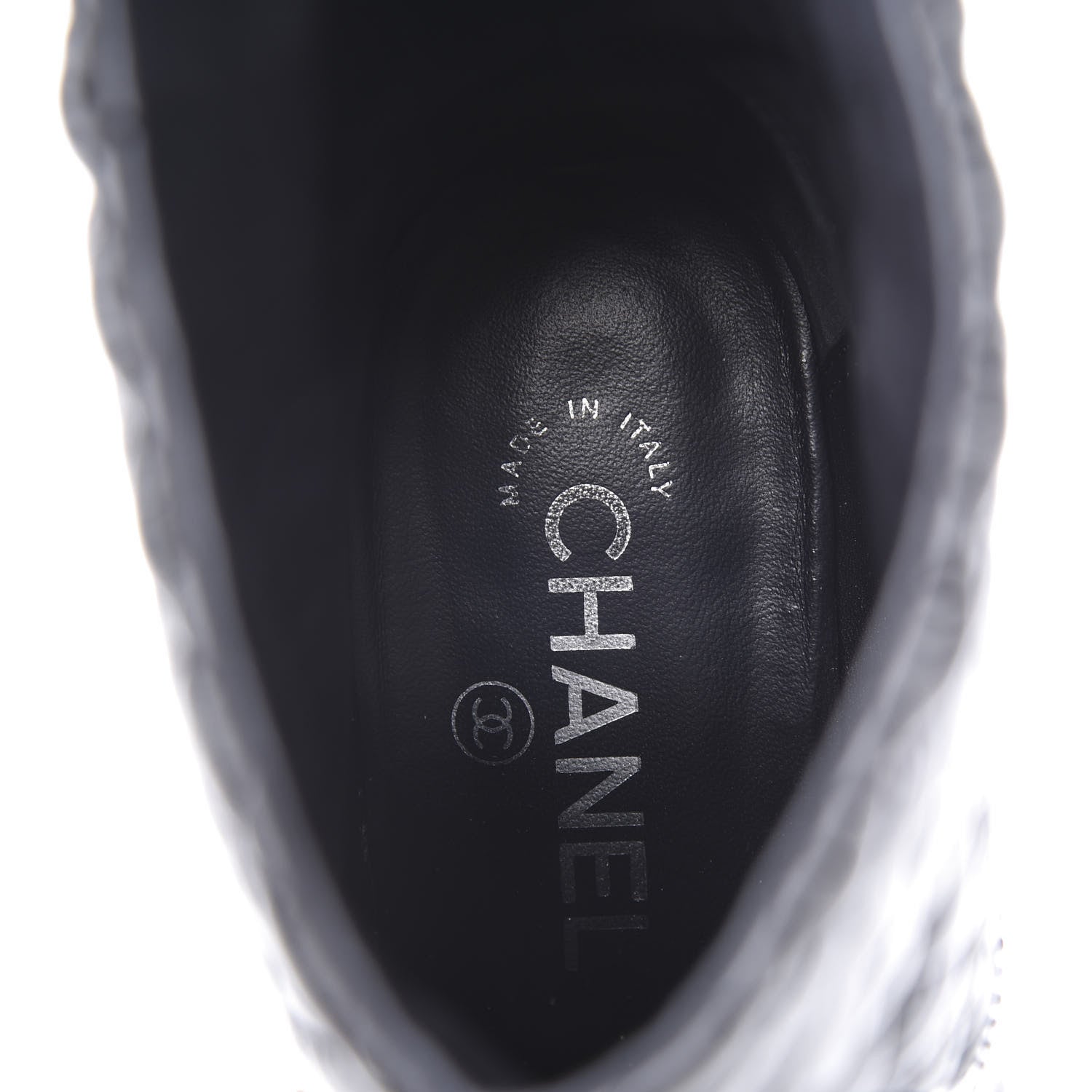 Chanel Calfskin Patent Quilted CC Short Boots 39.5 Black 8 of 11