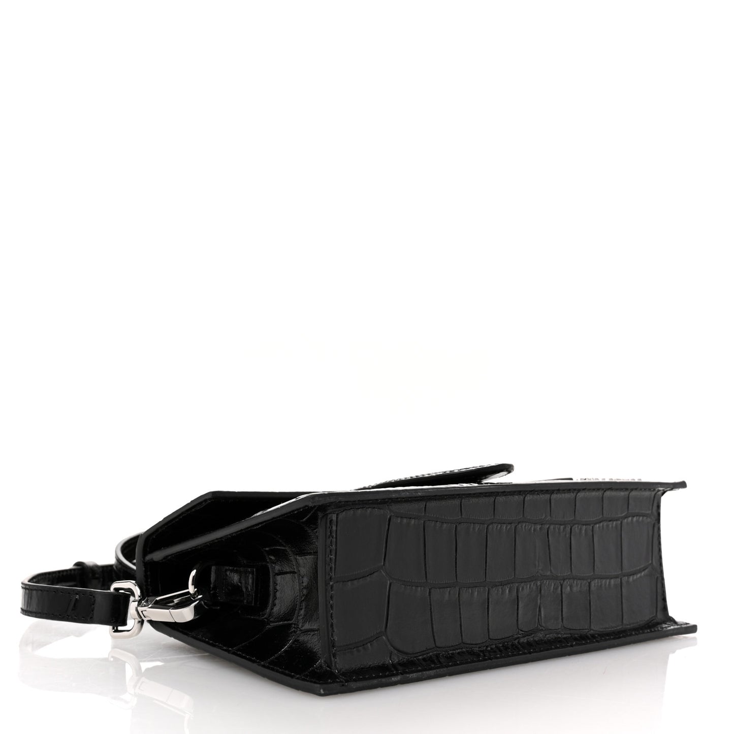Calfskin Crocodile Embossed Le Grand Bambino Black