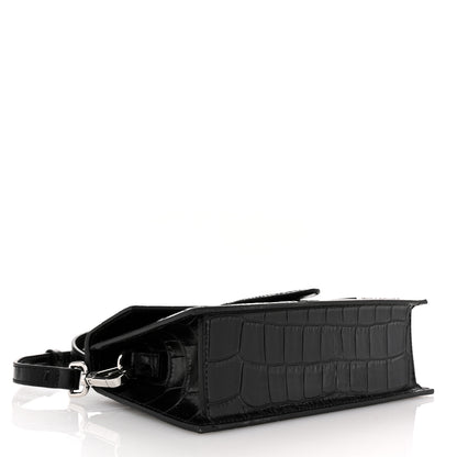 Jacquemus Calfskin Crocodile Embossed Le Grand Bambino Black 4 of 9