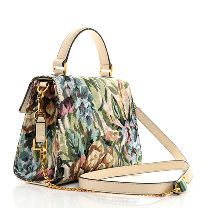 Valentino Garavani Jacquard Floral Small VSling Top Handle Bag White Multicolor 3 of 9