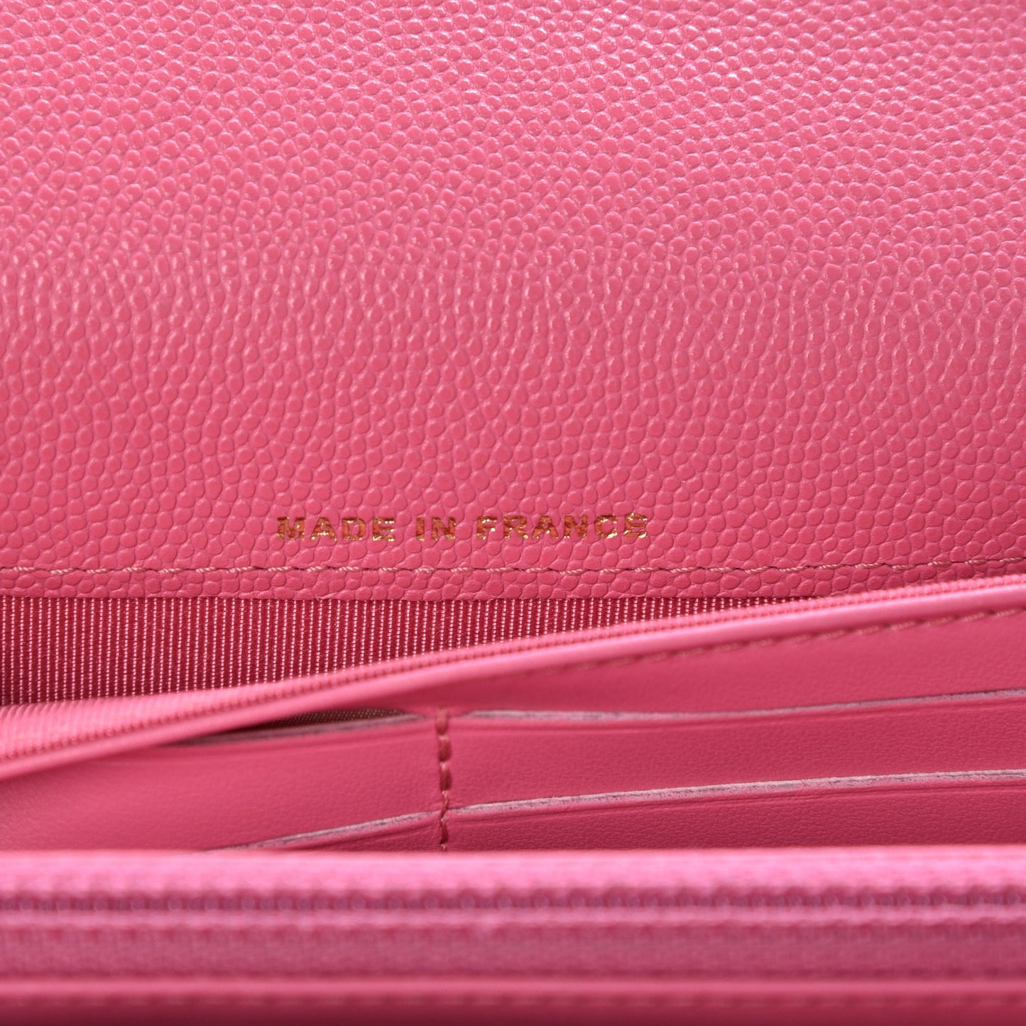 Caviar Quilted Large Gusset Flap Wallet Pink