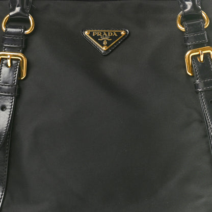 Prada Tessuto Nylon Soft Calf Tote Black 7 of 9