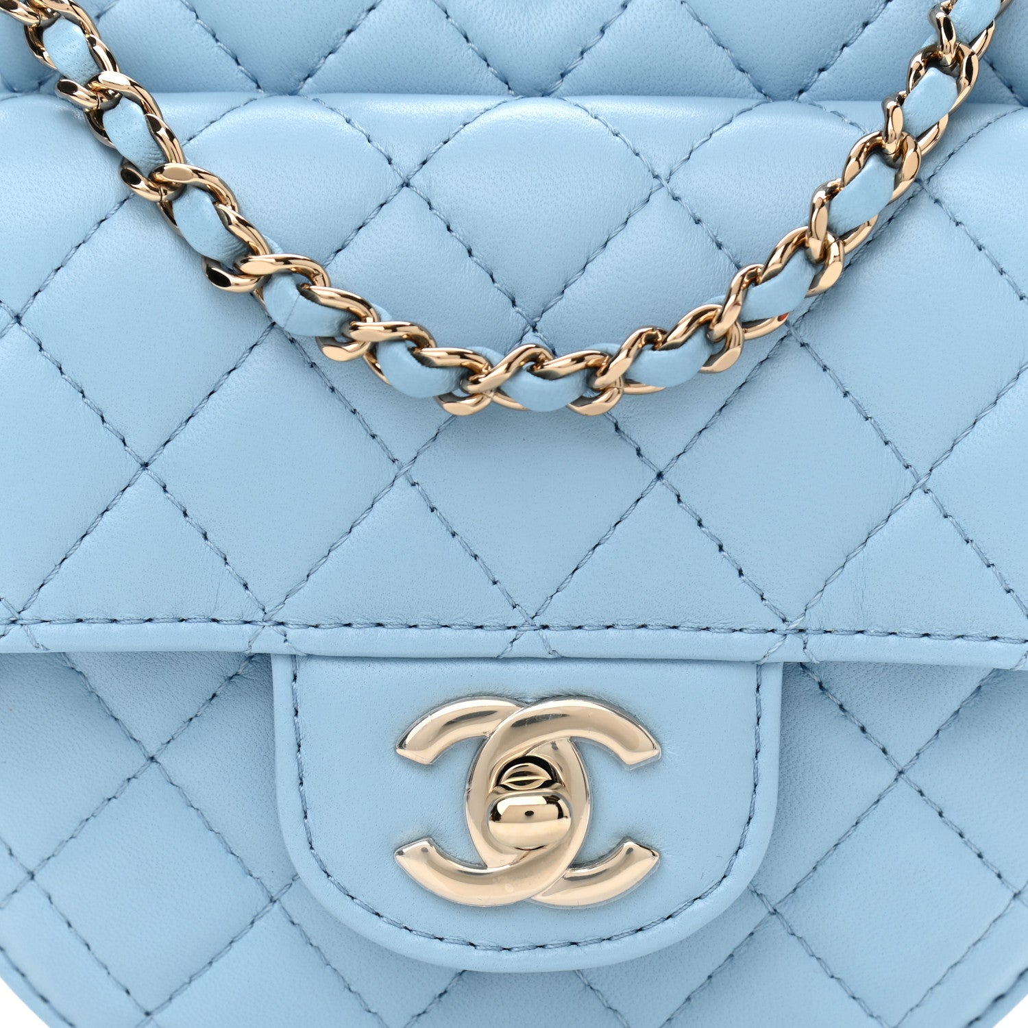 Chanel Lambskin Quilted CC In Love Heart Bag Light Blue 8 of 11