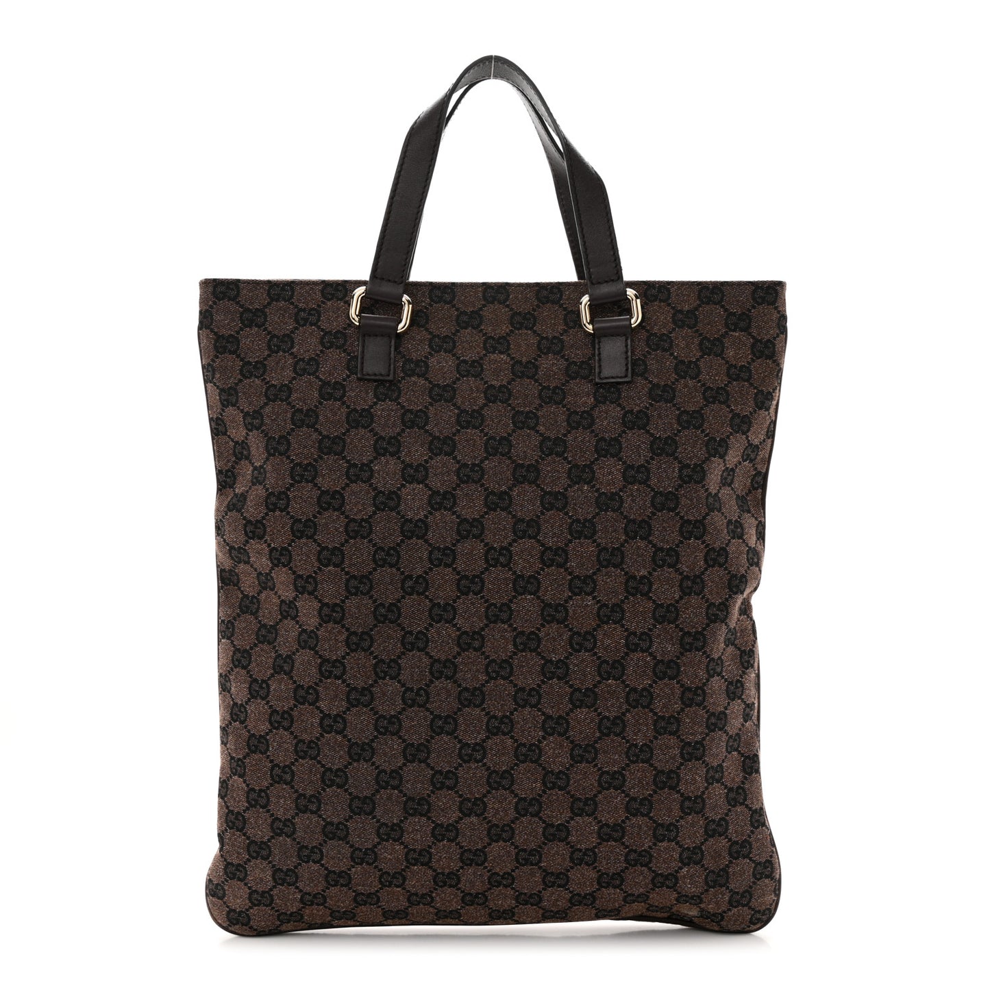 Calfskin Canvas Monogram Flat Vertical Tote Brown