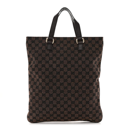 Gucci Calfskin Canvas Monogram Flat Vertical Tote Brown 1 of 11