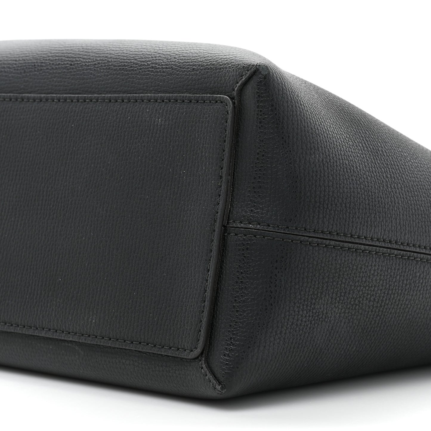 Grainy Calfskin Haymarket Colours Check Medium Zip Tote Black