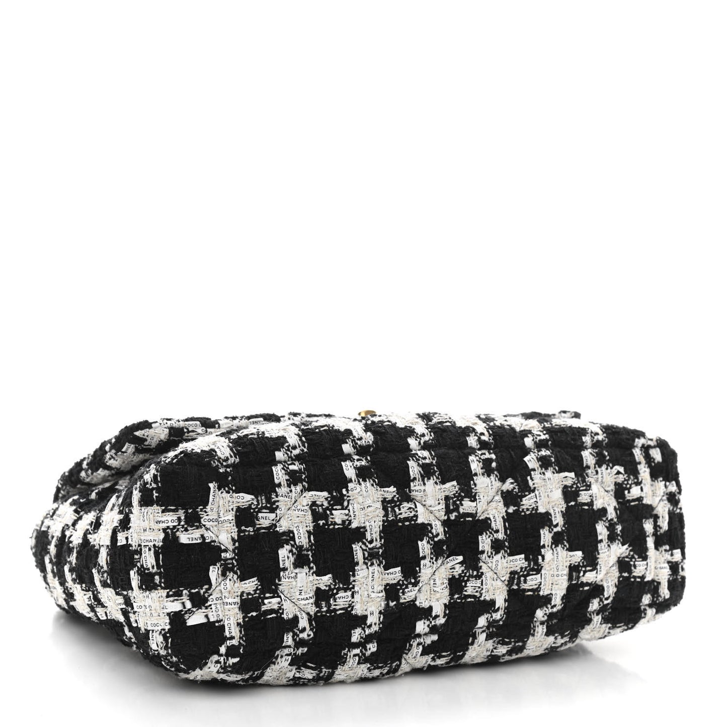 Tweed Quilted Large Chanel 19 Flap Black Ecru White