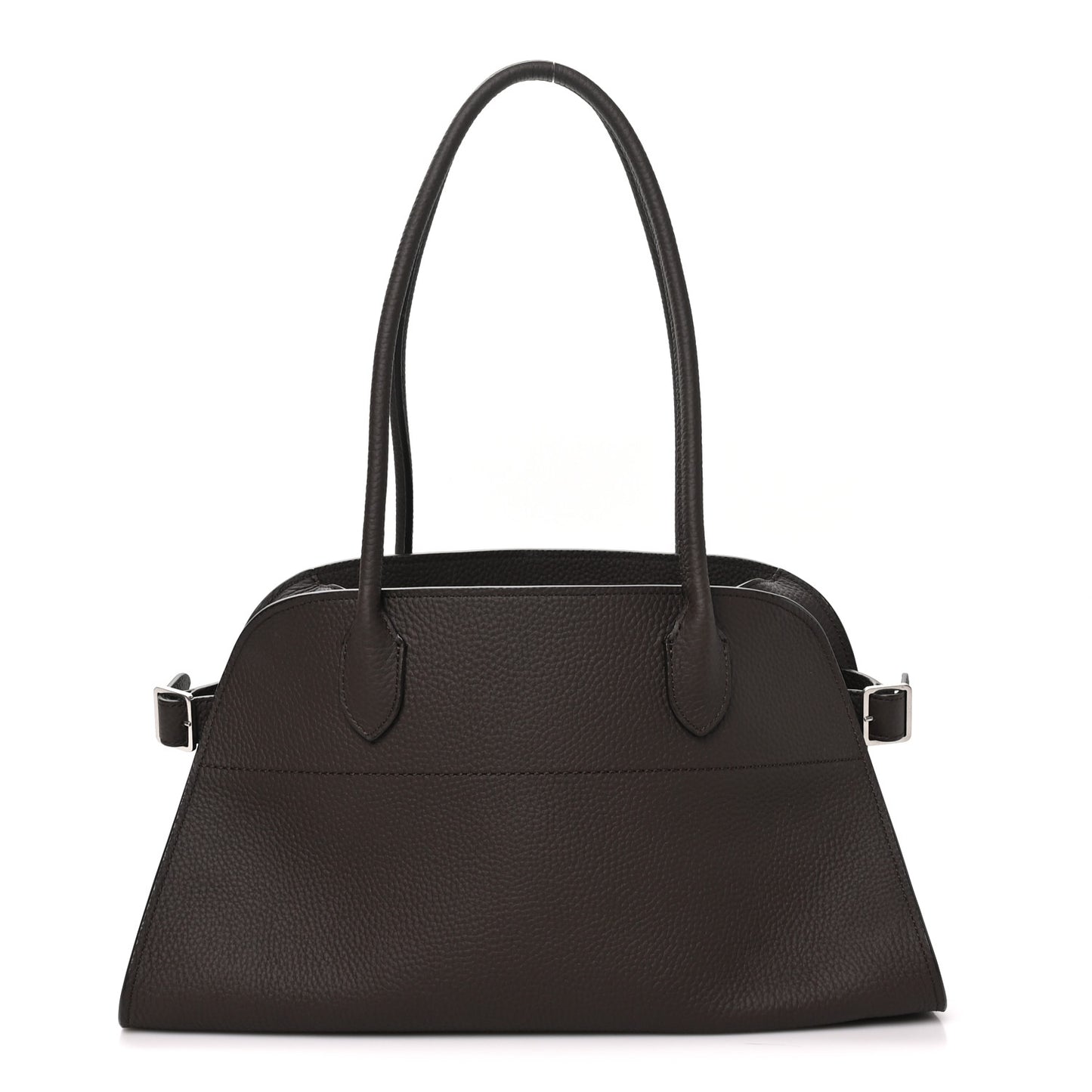 Matte Grained Calfskin Margaux Shoulder 12 Deep Brown