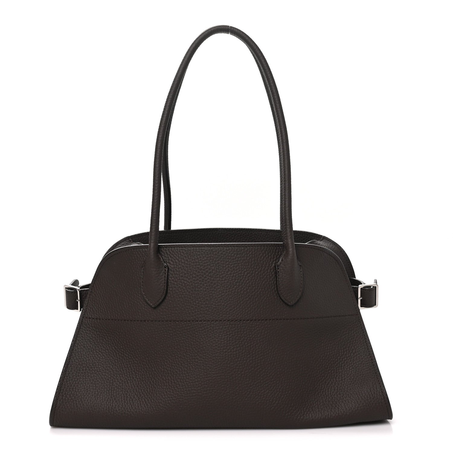The Row Matte Grained Calfskin Margaux Shoulder 12 Deep Brown 1 of 8