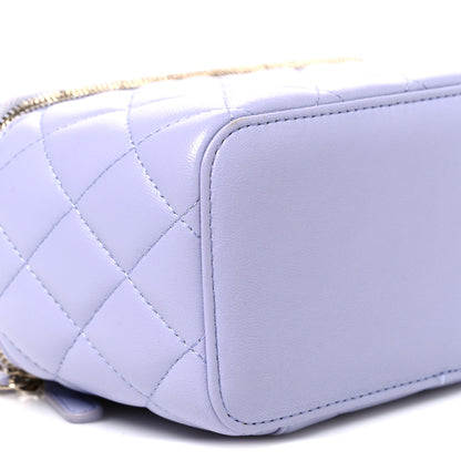 Chanel Lambskin Quilted Small Top Handle Vanity Case With Chain Light Purple 9 of 10