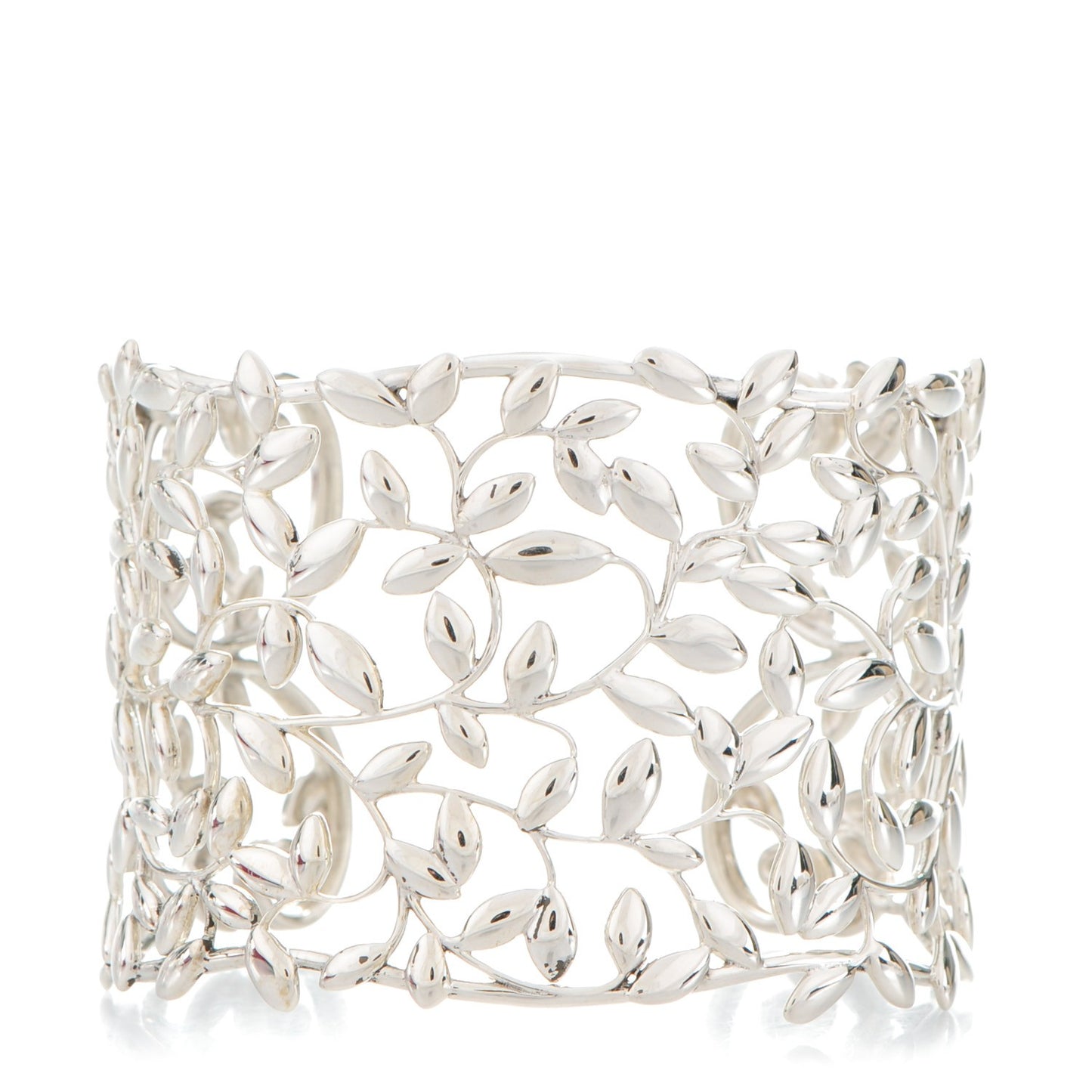 Sterling Silver Wide Paloma Picasso Olive Leaf Cuff Bracelet