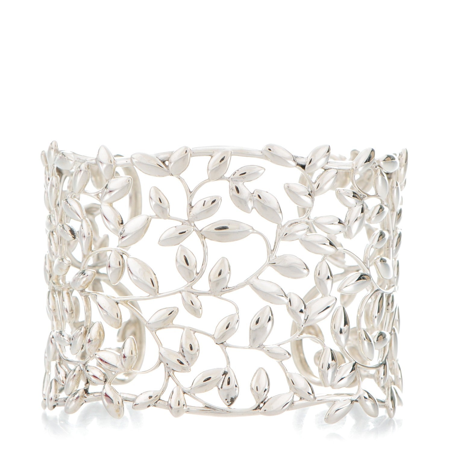 Tiffany Sterling Silver Wide Paloma Picasso Olive Leaf Cuff Bracelet 1 of 5