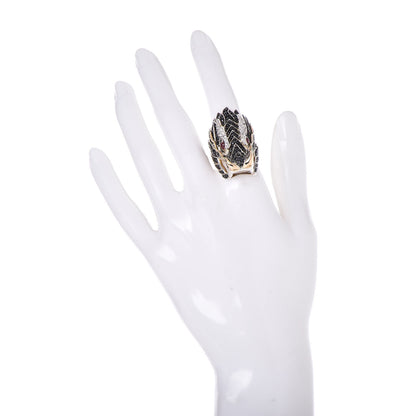 John Hardy Sterling Silver 18K Yellow Gold Ruby Black Sapphire White Sapphire Naga Head Ring 54 7 2 of 9