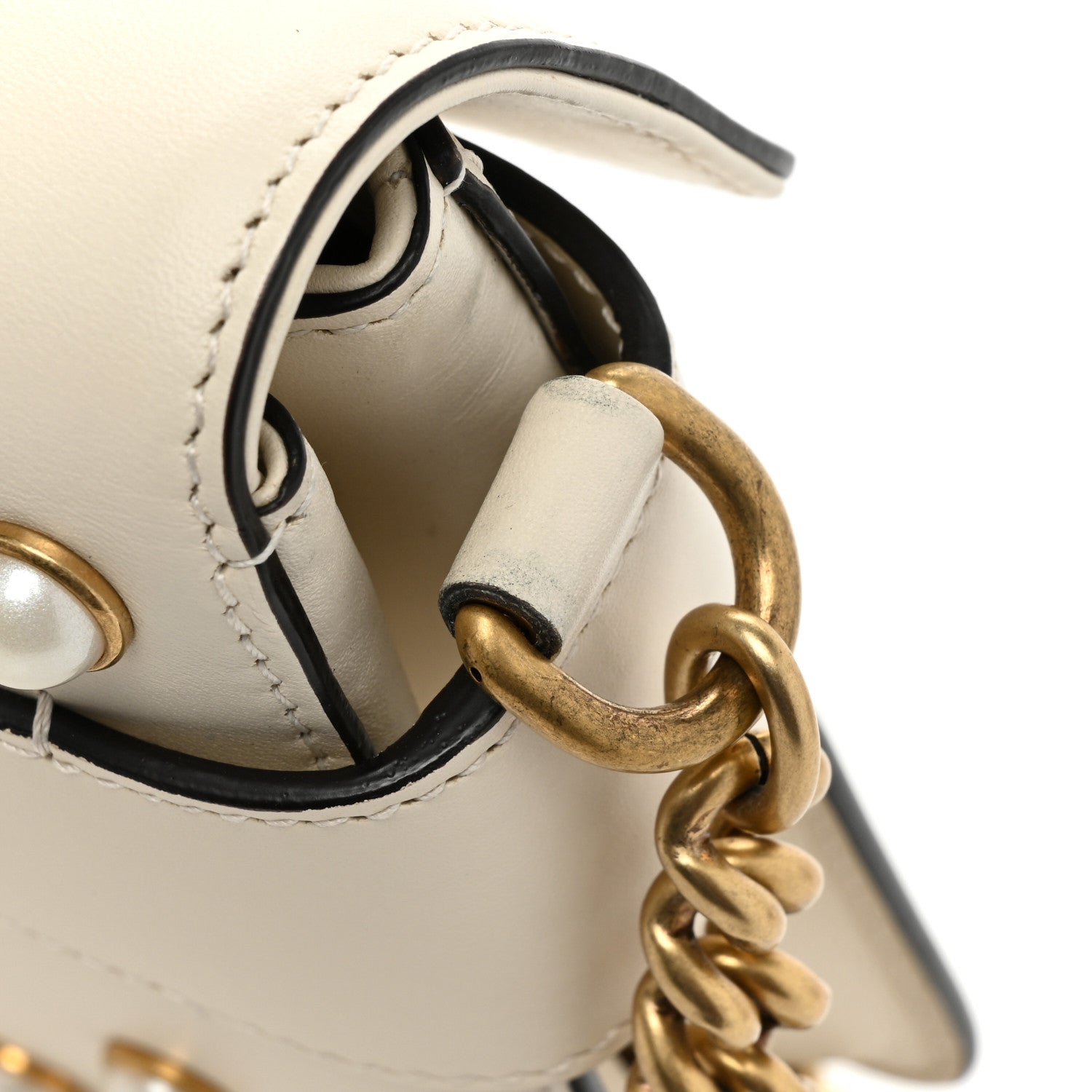 Gucci Nappa Pearl Studded Mini Queen Margaret Broadway Shoulder Bag Mystic White 13 of 13