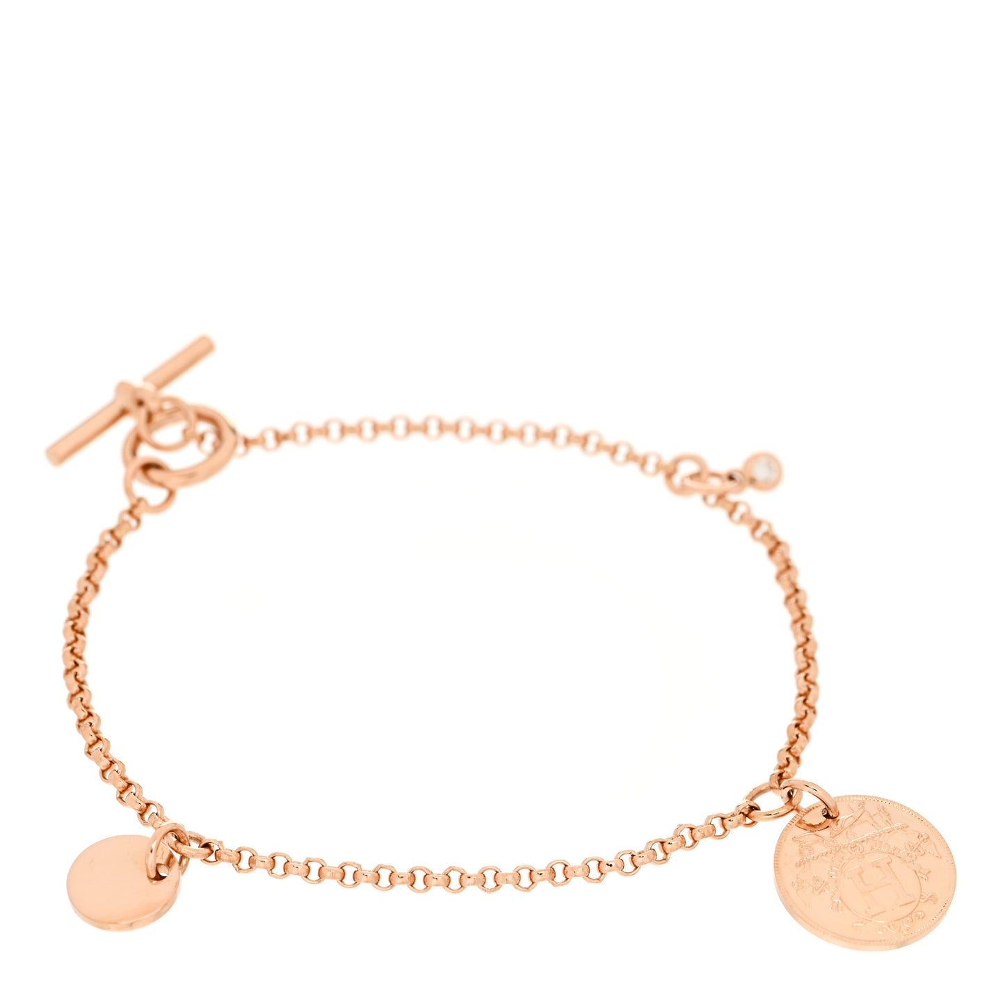 18K Rose Gold Diamond PM Ex-Libris Bracelet SH