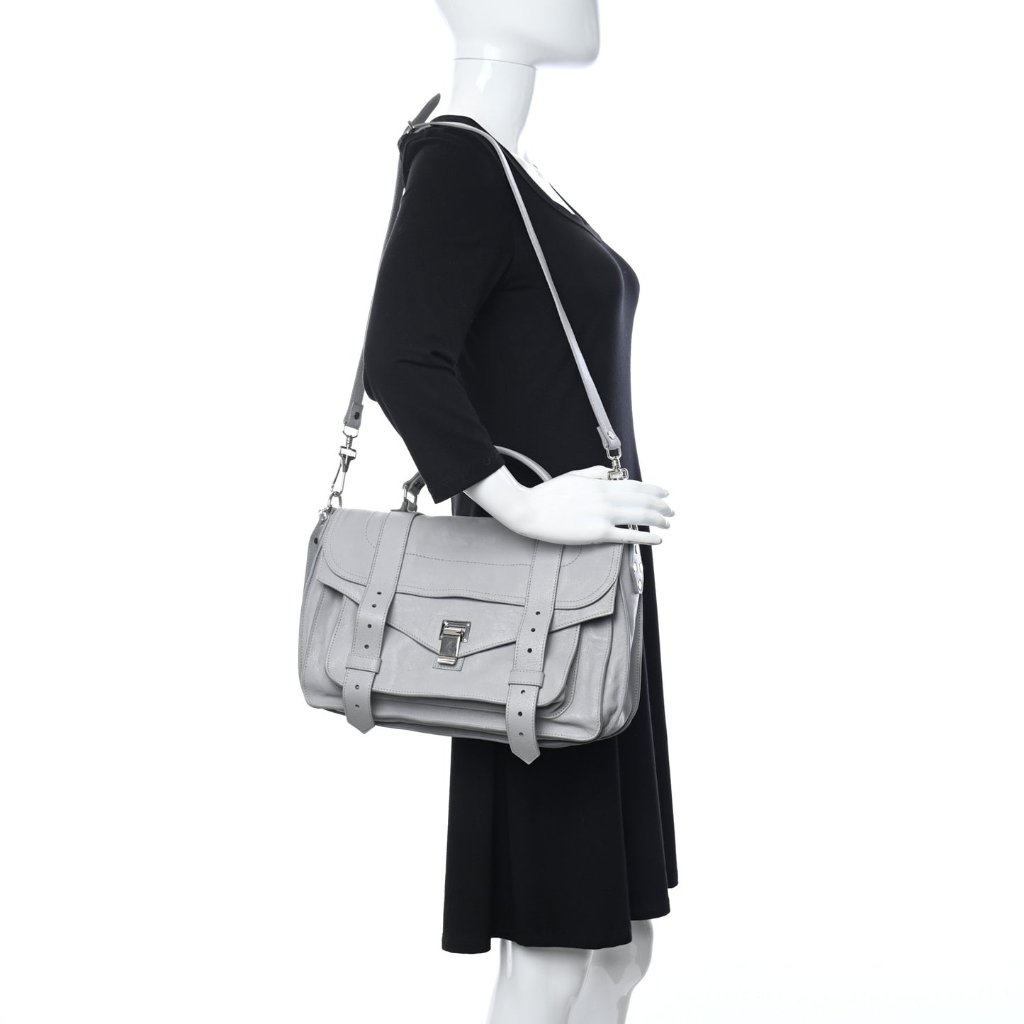 Lambskin Medium PS1 Satchel Dove Grey