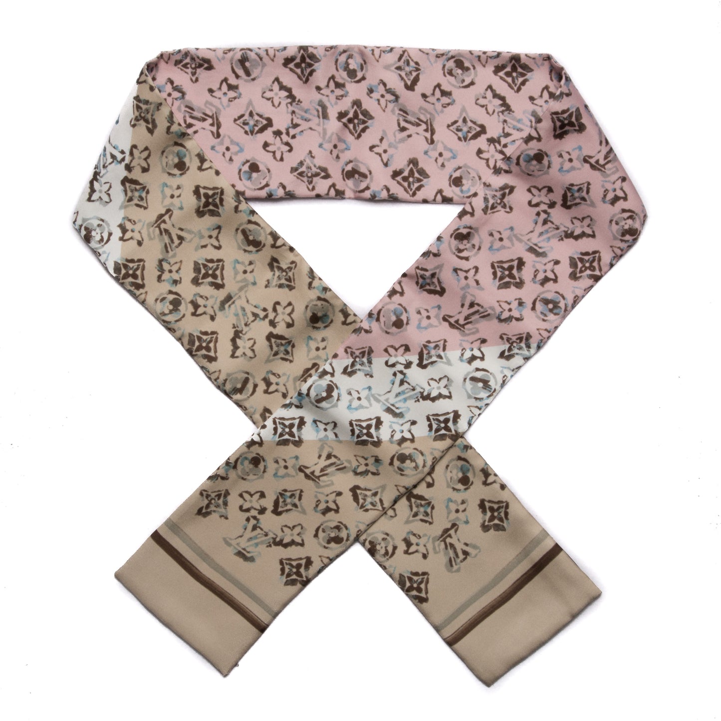Silk Monogram Rainbow Giant Bandeau Beige