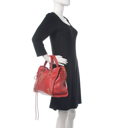 Balenciaga Chevre Gold Metallic Edge Hardware City Rouge Grenade 3 of 10