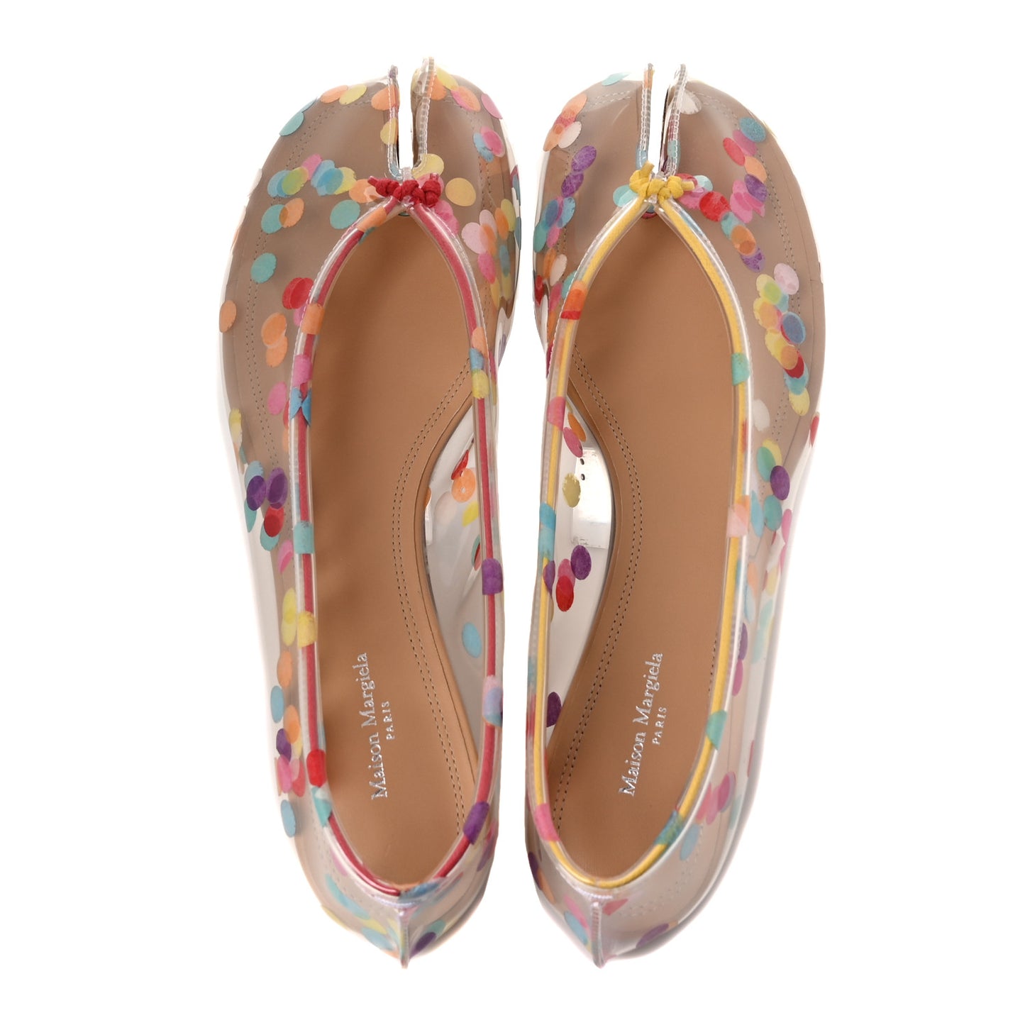 PVC Confetti Printed Tabi Ballerina Flats 40 Multicolor
