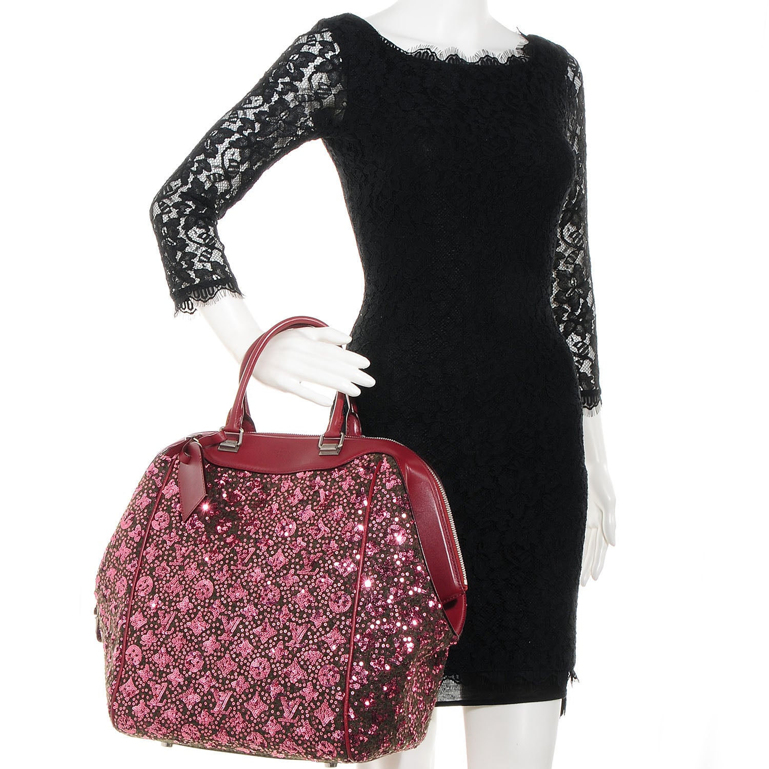 Louis Vuitton Sequin Monogram Sunshine Express North South Burgundy 2 of 7