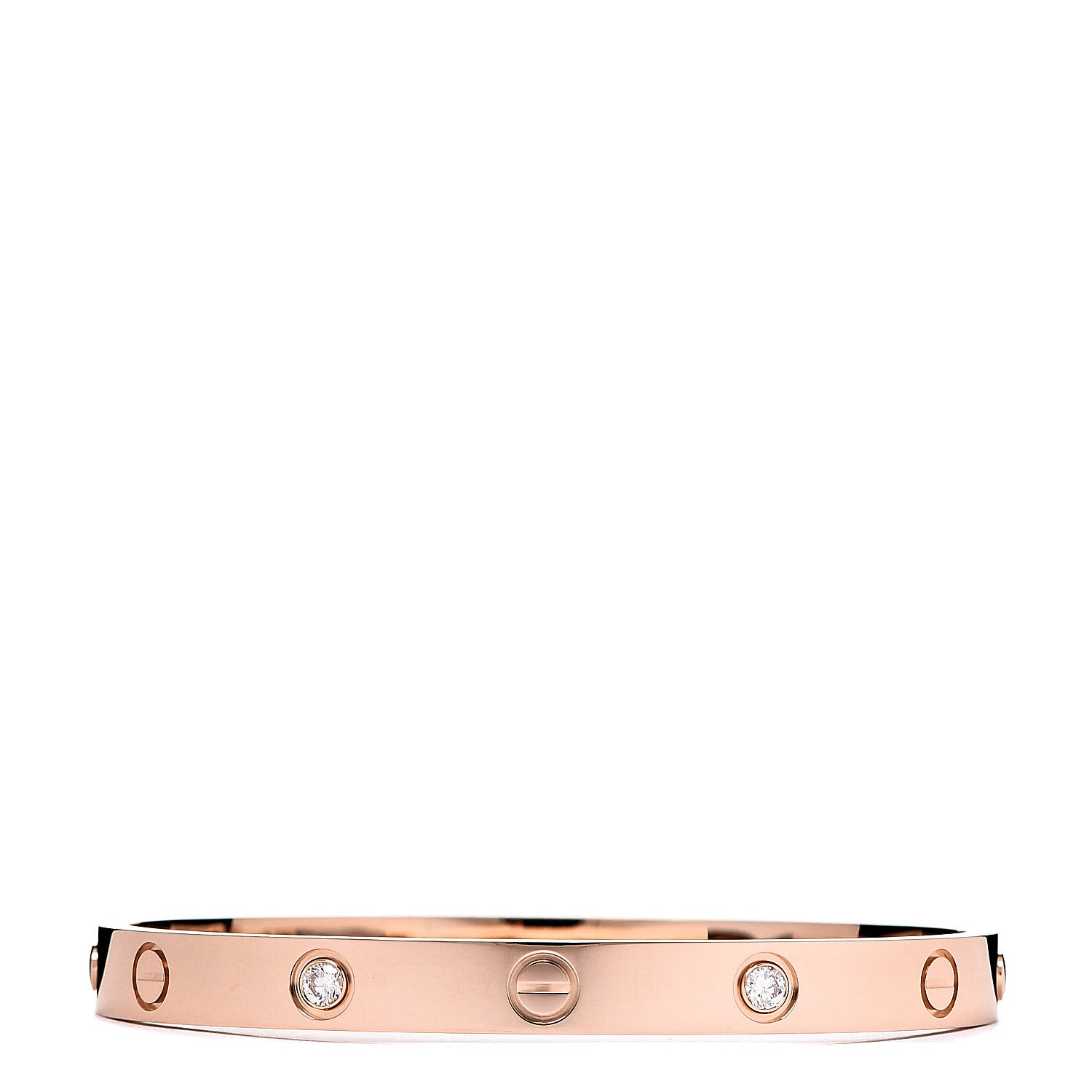 Cartier 18K Pink Gold 4 Diamond LOVE Bracelet 17 1 of 5