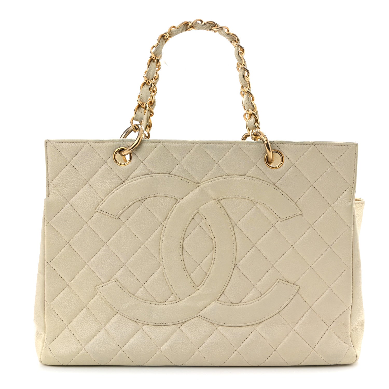 Chanel Caviar Quilted Timeless CC Shopping Tote White 1 of 14