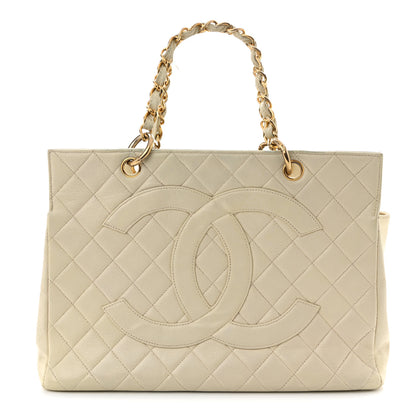 Chanel Caviar Quilted Timeless CC Shopping Tote White 1 of 14