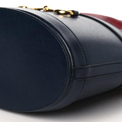 Gucci Azalea Sakai Be Green Calfskin Horsebit 1955 Drawstring Bucket Bag Blue New Cherry Red 9 of 9