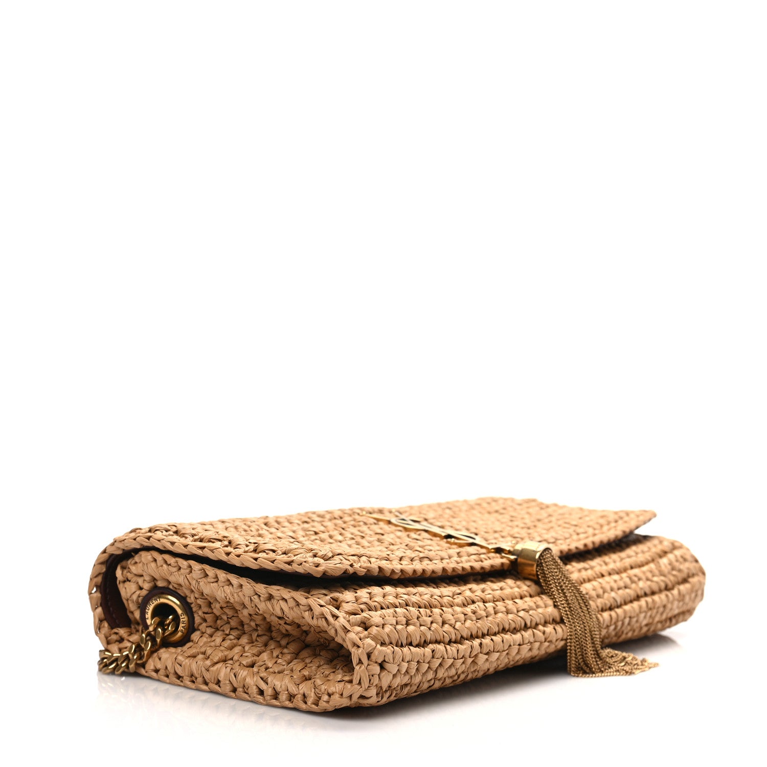 Saint Laurent Raffia Monogram Tassel Kate 99 Dark Nude 4 of 8