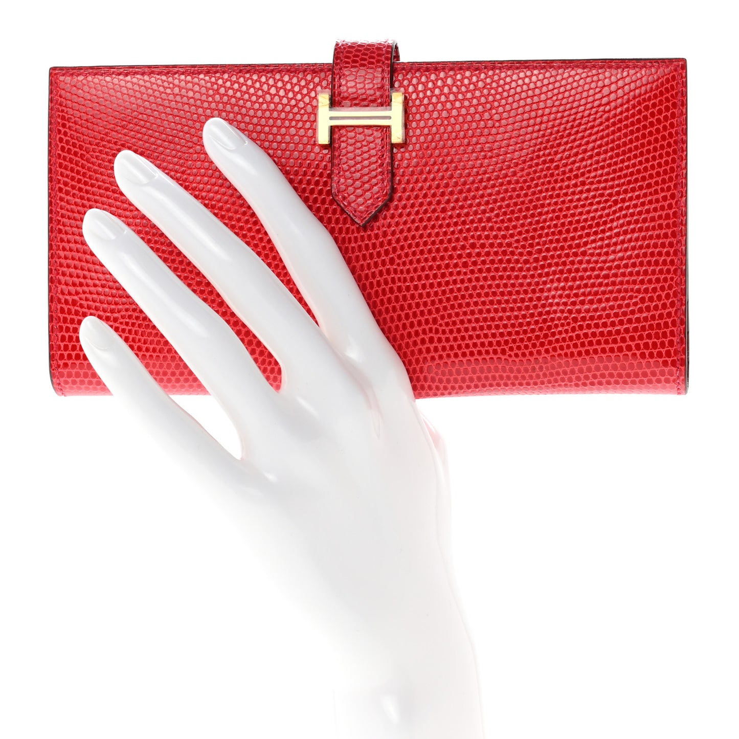 Lizard Bearn Gusset Wallet Rose Extreme