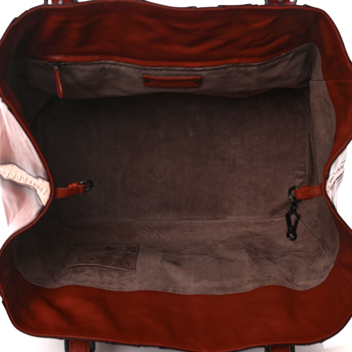 Calfskin Nappa Intrecciato Tote Brique Flamingo Truffle