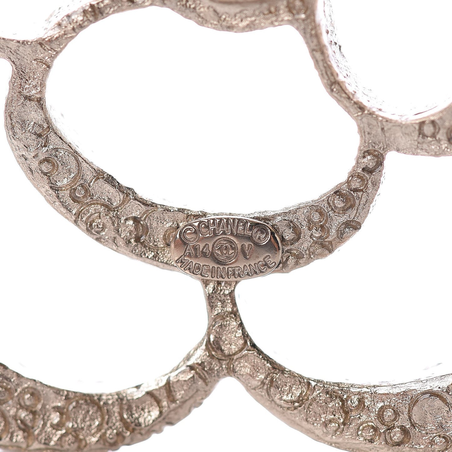 Pearl Crystal CC Camellia Brooch Light Gold