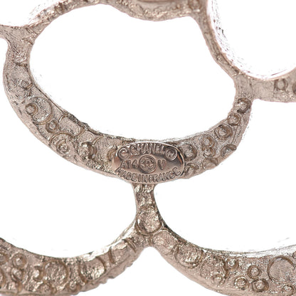 Chanel Pearl Crystal CC Camellia Brooch Light Gold 4 of 4