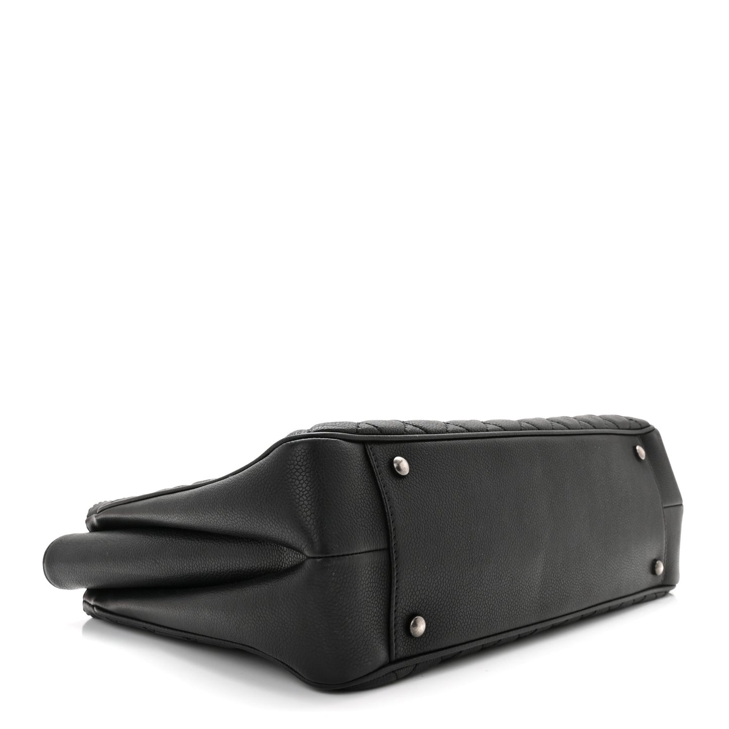 Caviar Quilted Medium Rock In Rome Tote Black